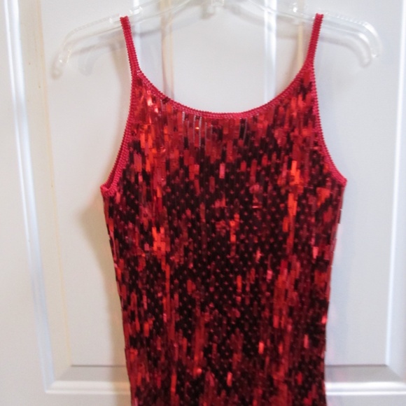 new RUBY CHO Red Sequins sexy blouse GREAT FOR CHRISTMAS Sz M - Picture 6 of 6